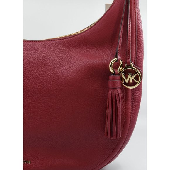 NWOT Michael Kors Lydia Large Merlot Hobo With Tassel - Picture 4 of 6